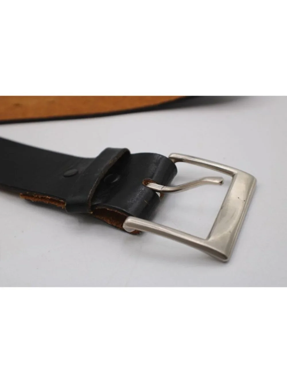 Harley-Davidson Black Leather Belt Size 36/38 Embossed Logo & Wings Design Made